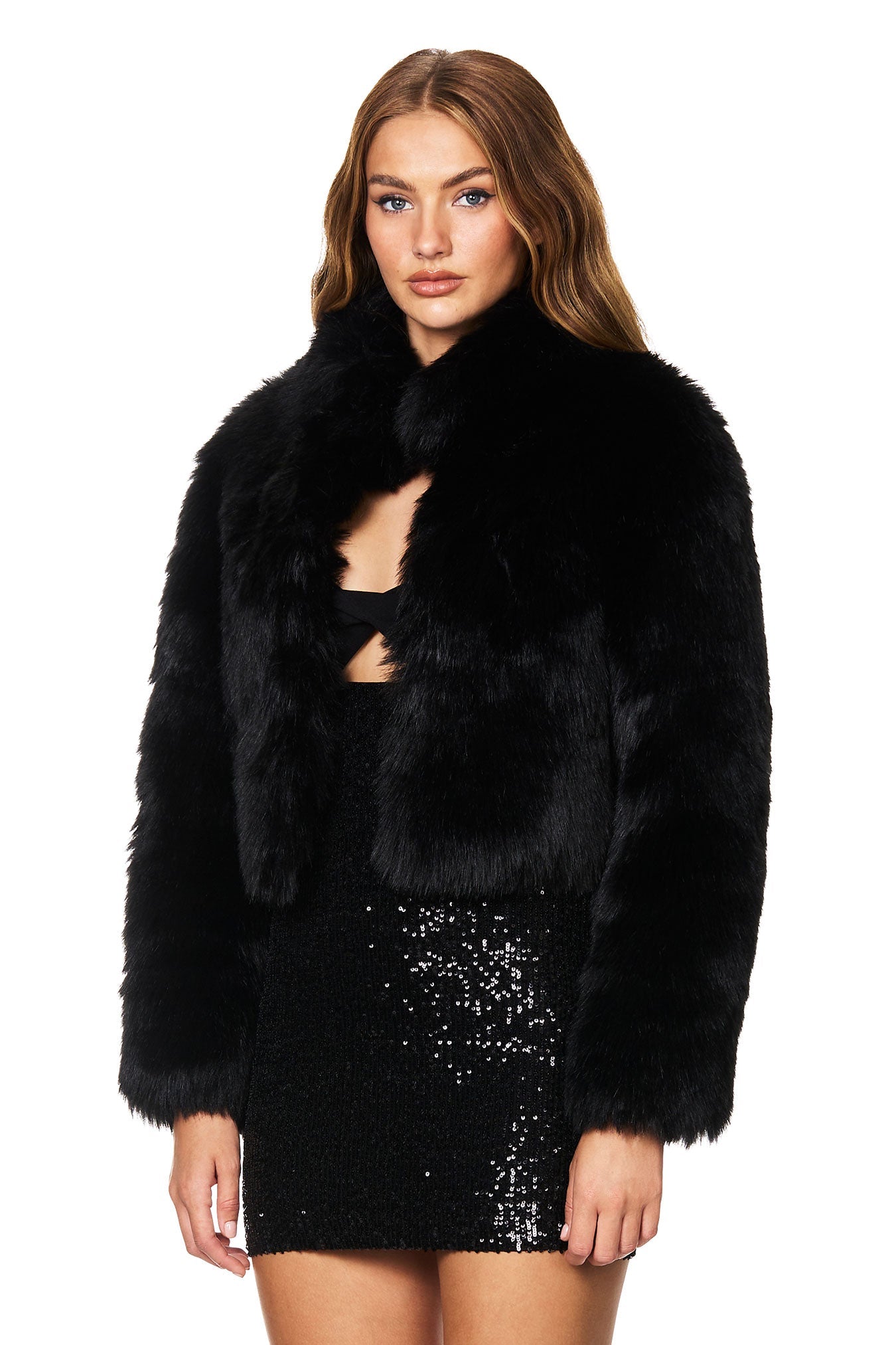 TATIANA FAUX FUR CROP JACKET - Nookie