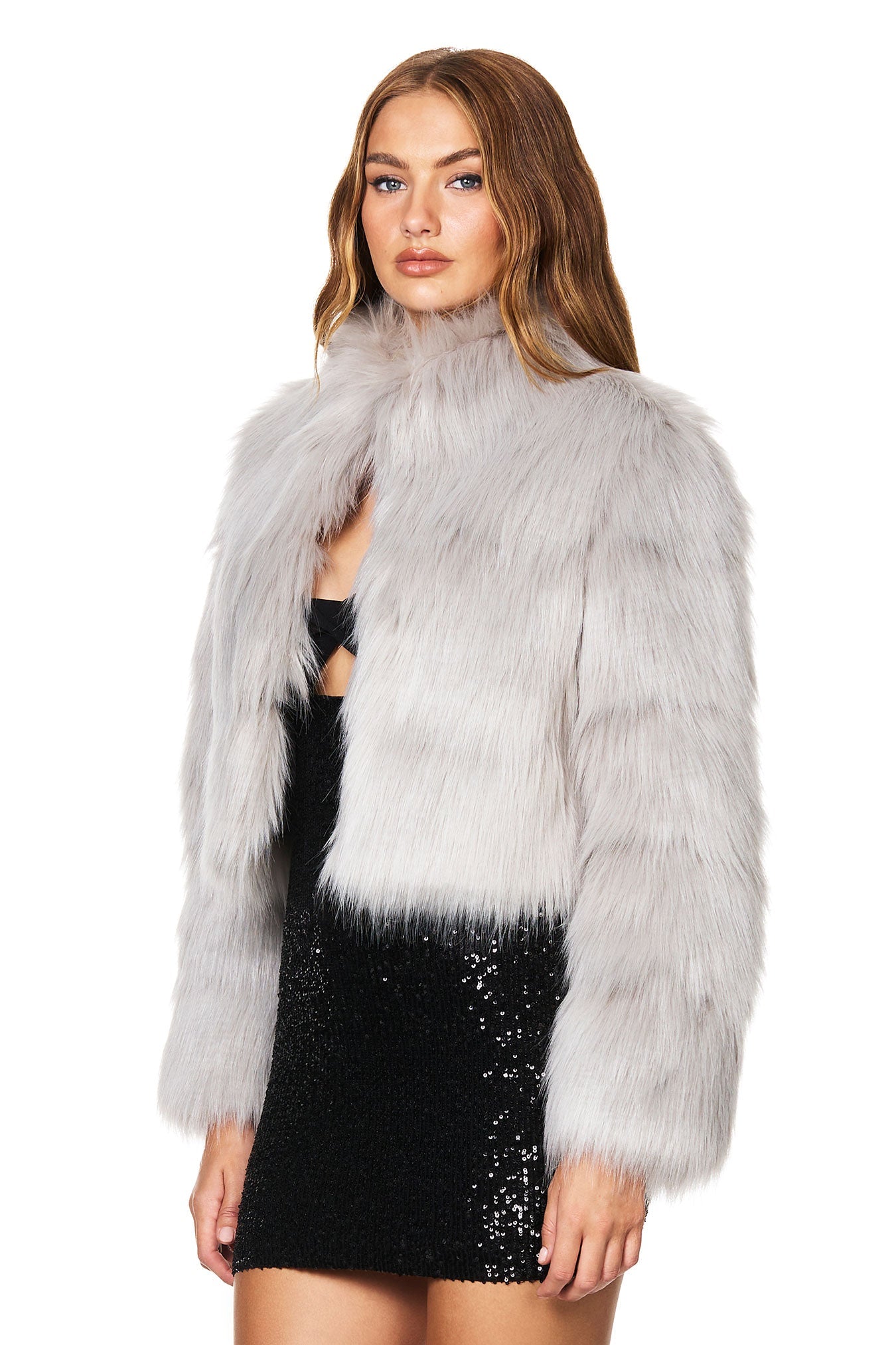 TATIANA FAUX FUR CROP JACKET - Nookie
