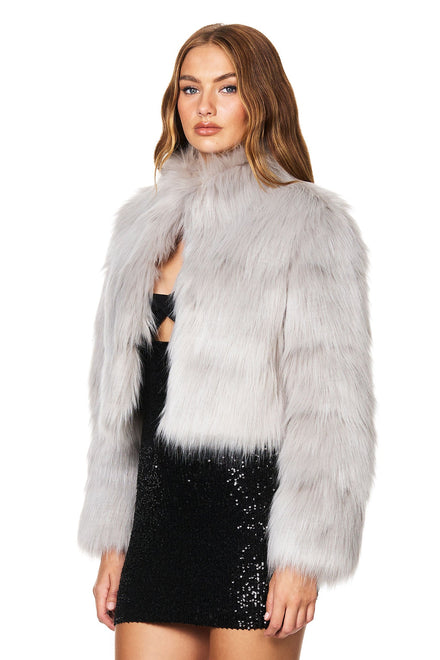 TATIANA FAUX FUR CROP JACKET - Nookie