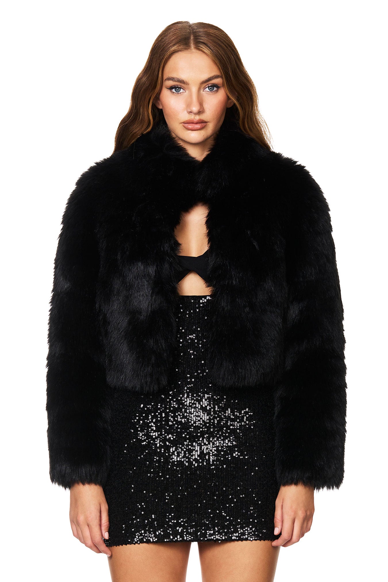 TATIANA FAUX FUR CROP JACKET - Nookie