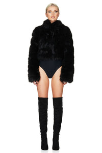 TATIANA FAUX FUR CROP JACKET - Nookie