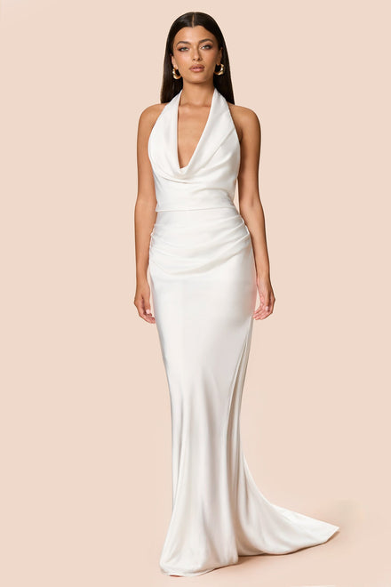 Penelope Drape Gown With Train - Nookie