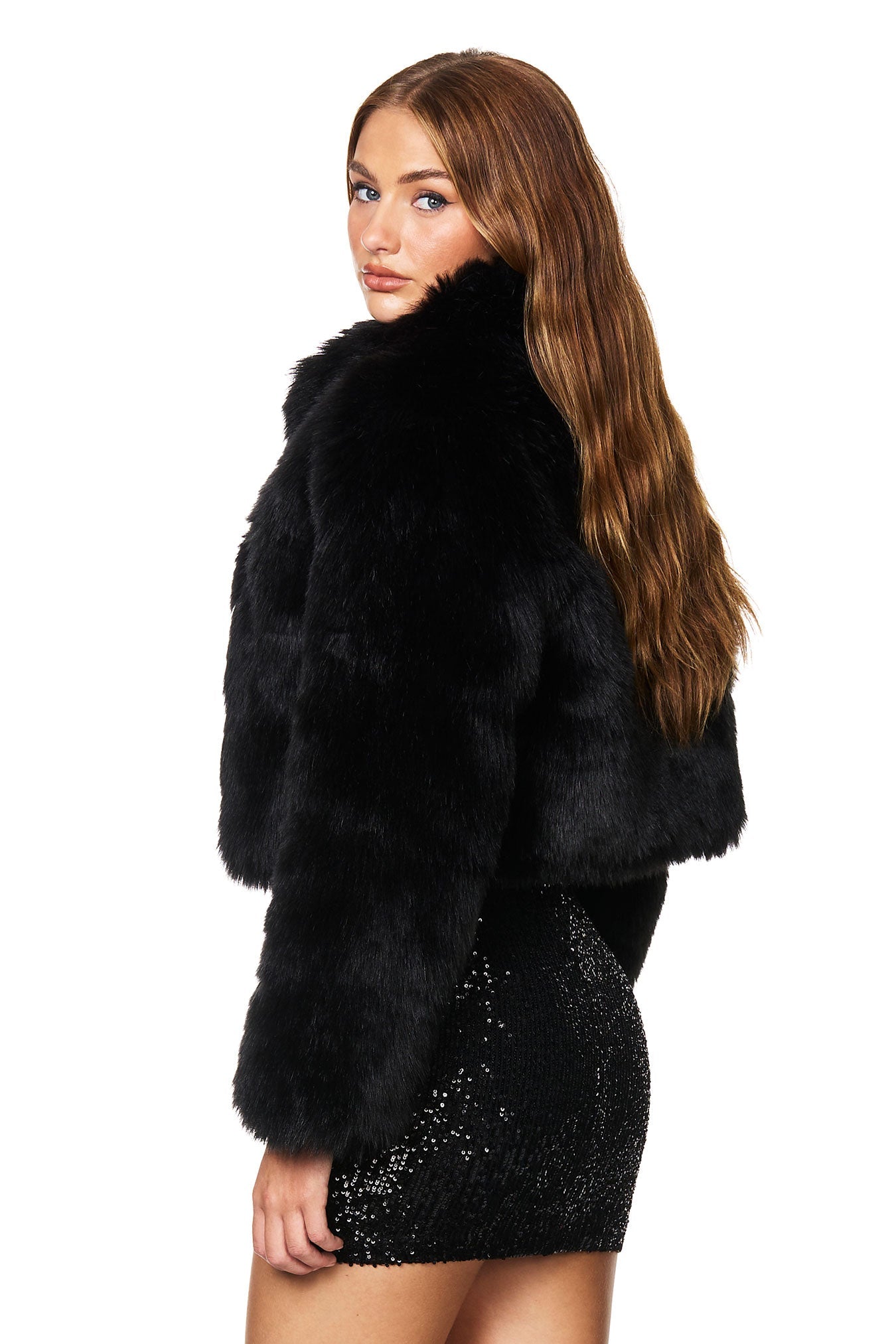 TATIANA FAUX FUR CROP JACKET - Nookie